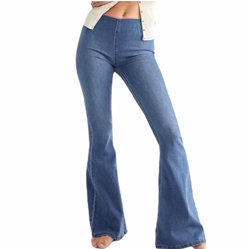 Free People Penny Pull On Flare Bell Bottoms Pants Jeans 29